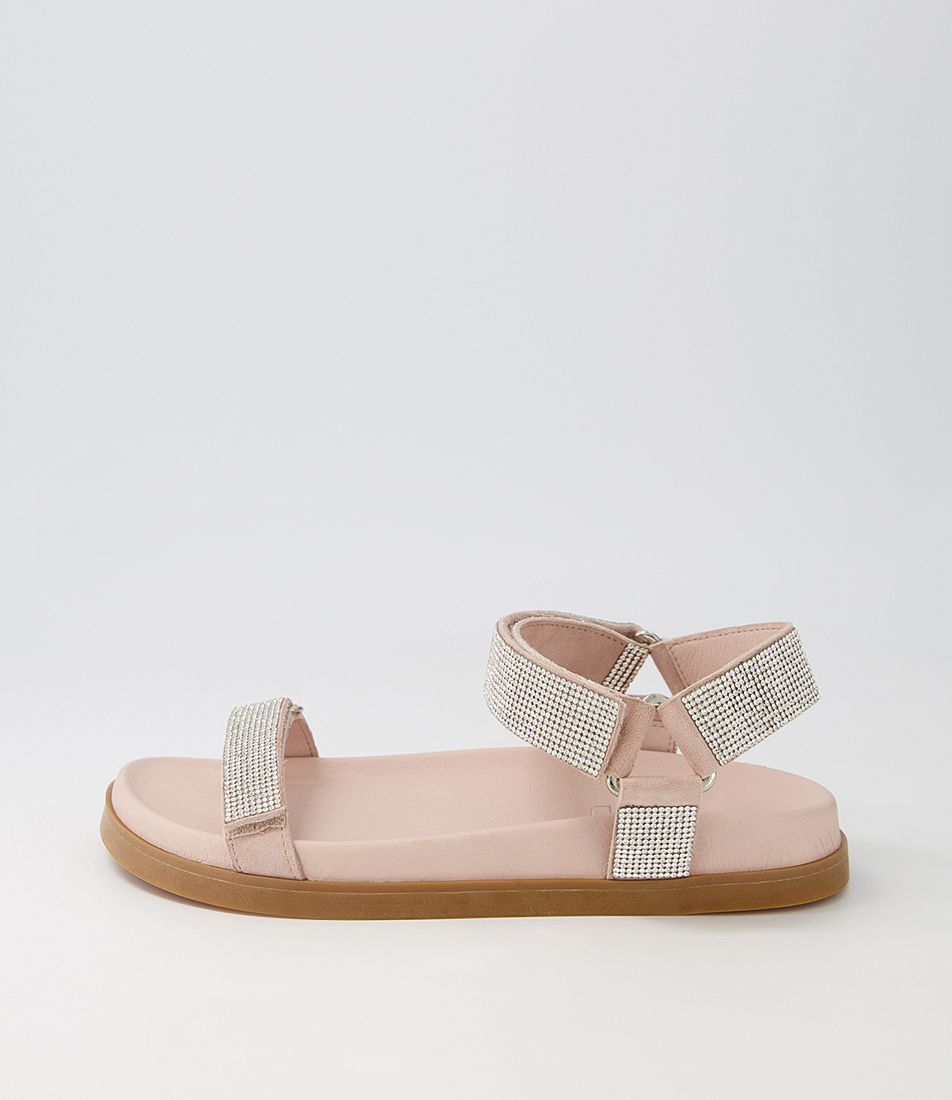 Ravenna Nude Silver Suede Jewels Sandals