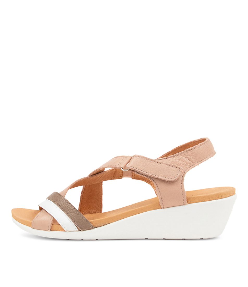 Jollies Dark Nude White Multi Sandals