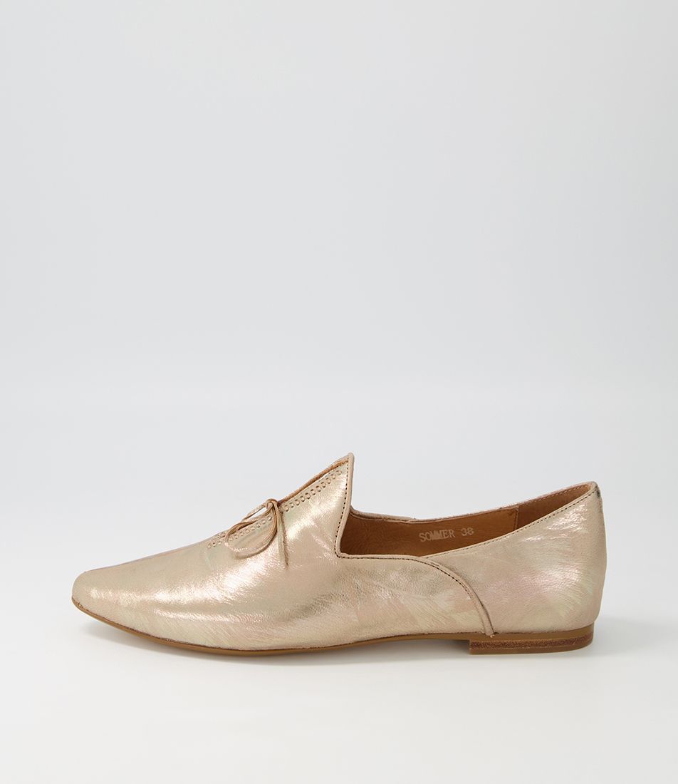 Sommer Platino Scratch Leather Flat Shoes