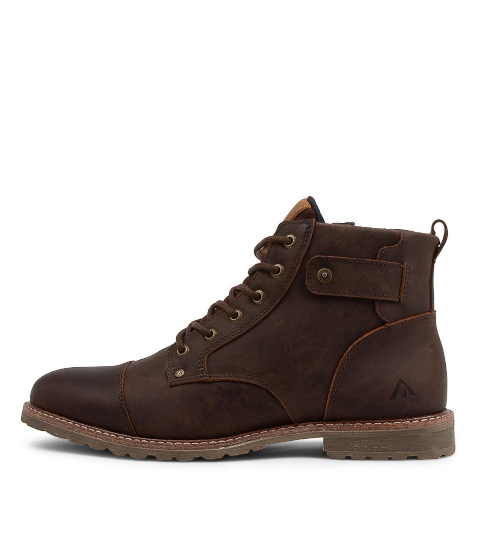 Bronx Brown Leather Lace Up Boots