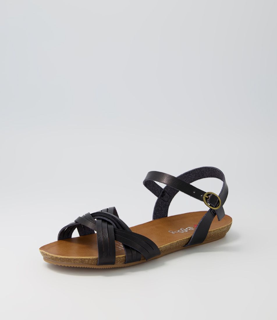 Gerto Black Sandals