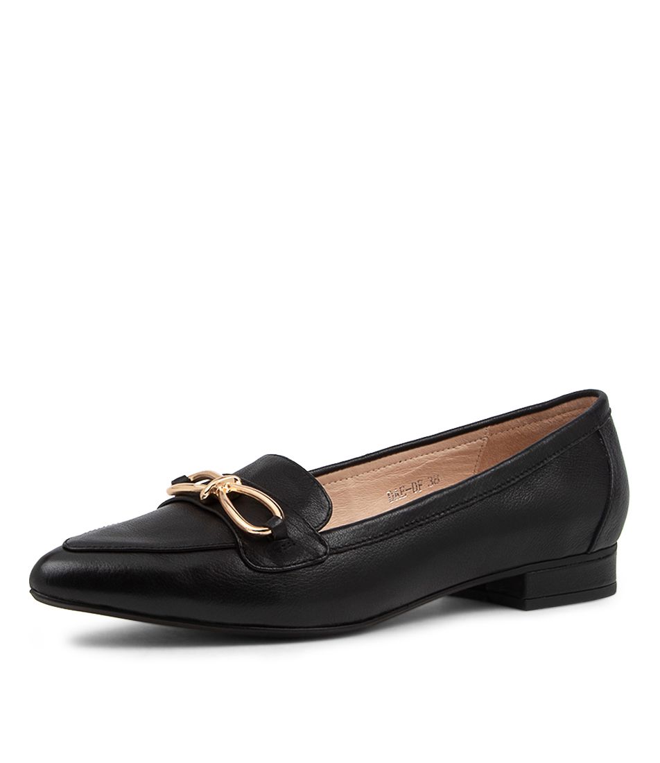 DAE BLACK LEATHER BALLET FLATS