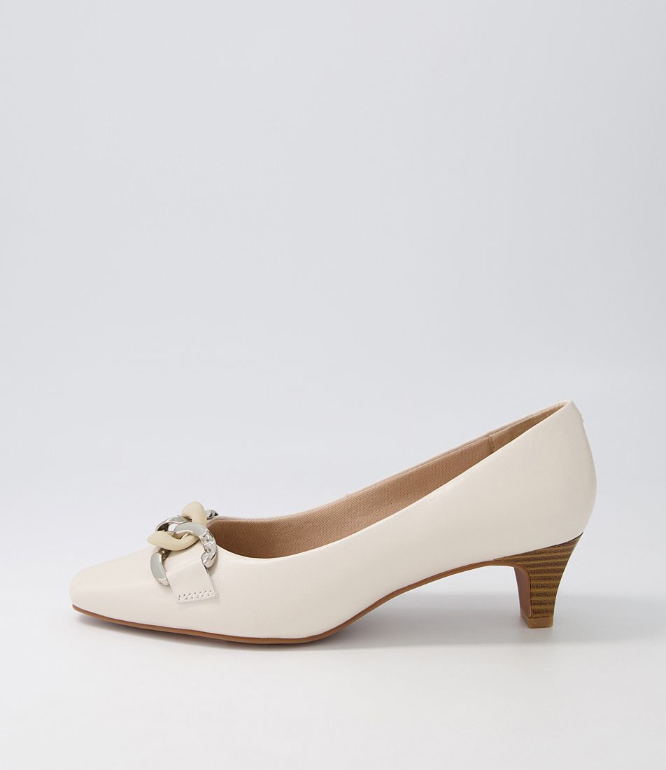 Lovely Creamy Leather Heels