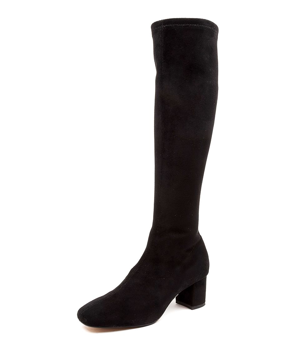 Irossi Black Mircosuede Knee High Boots