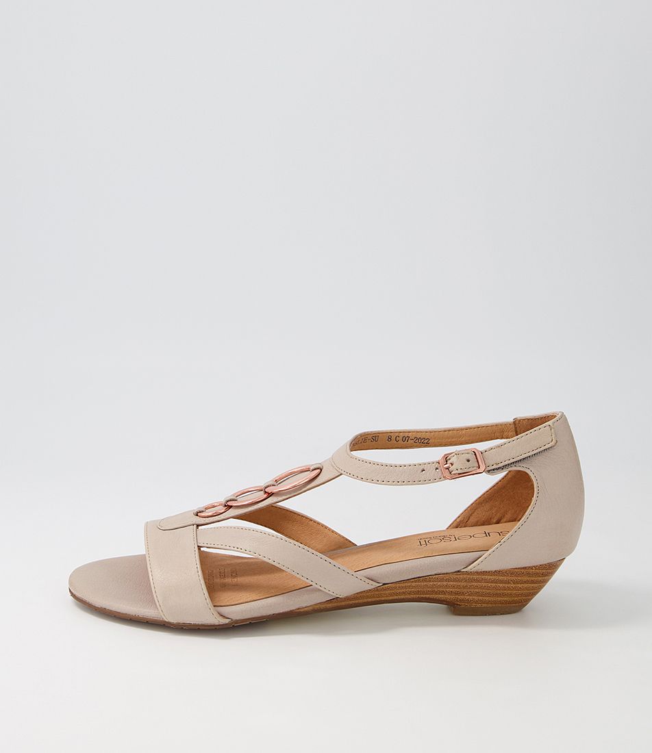 Bablie Light Taupe Leather Sandals