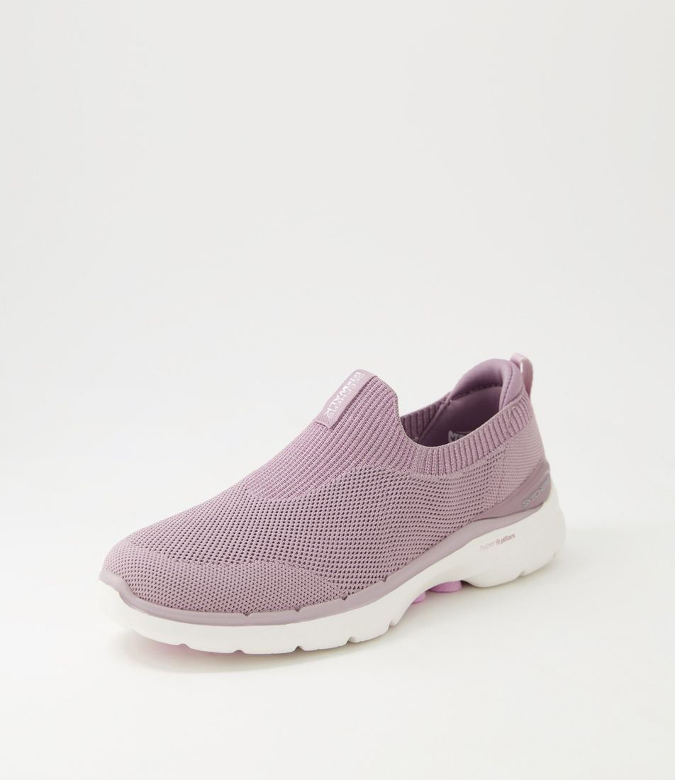 Go Walk 6 Mauve Knit Sneakers