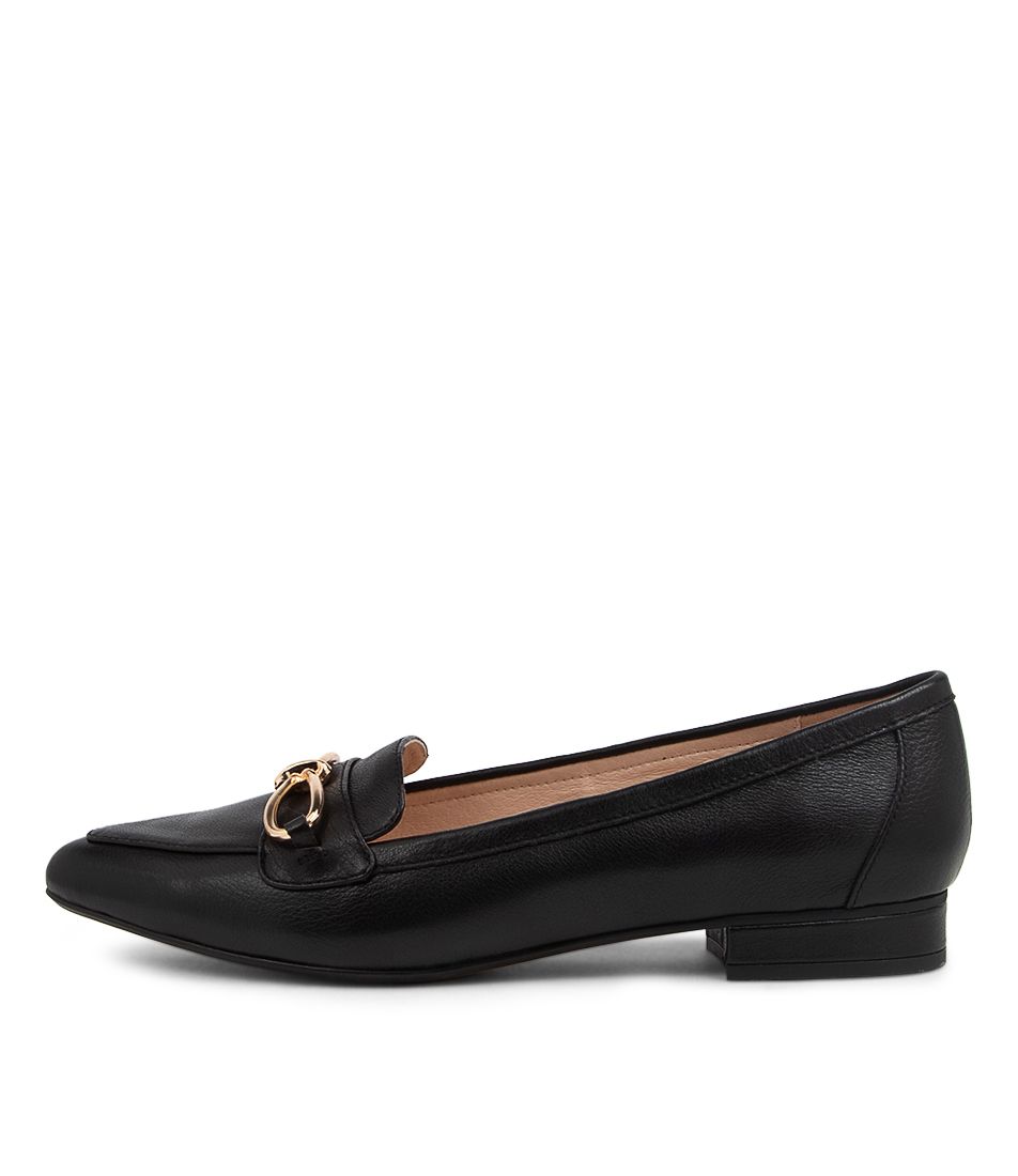 DAE BLACK LEATHER BALLET FLATS