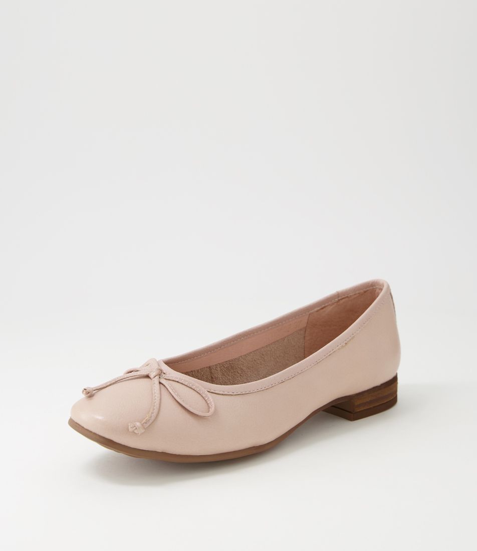 Tess Dark Nude Leather Flat Shoes
