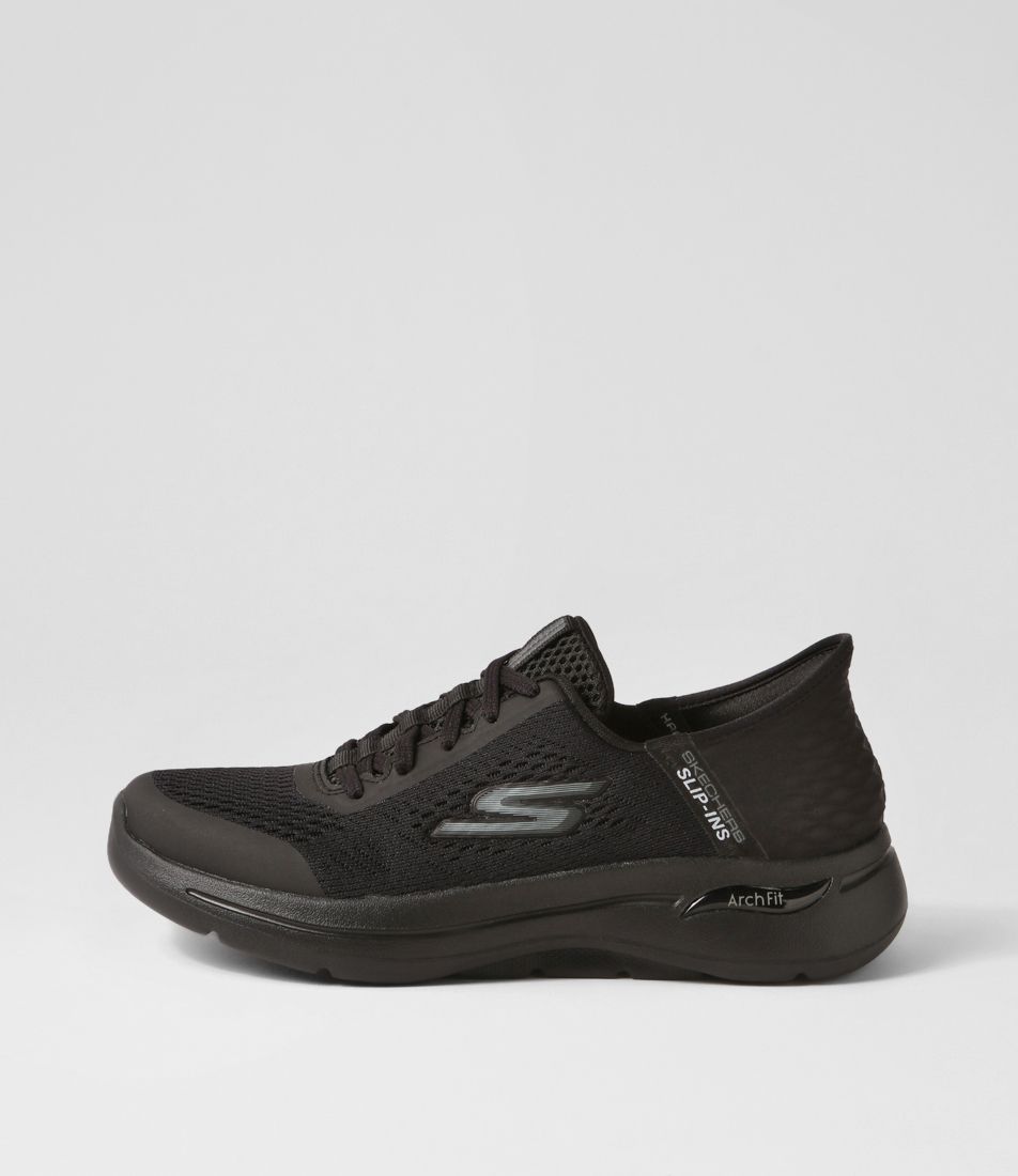 Go Walk Arch Fit Black Fabric Sneakers