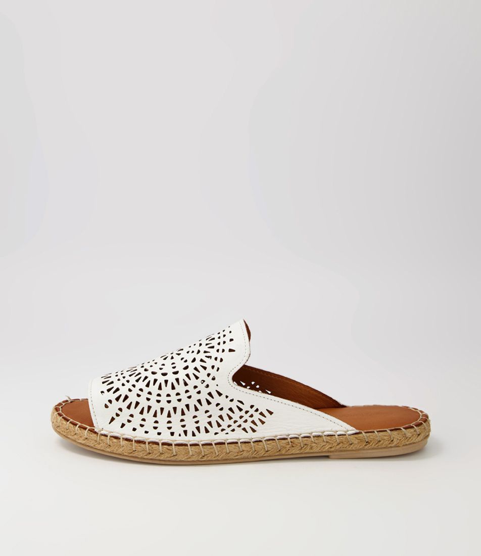 Phreva White Leather Sandals