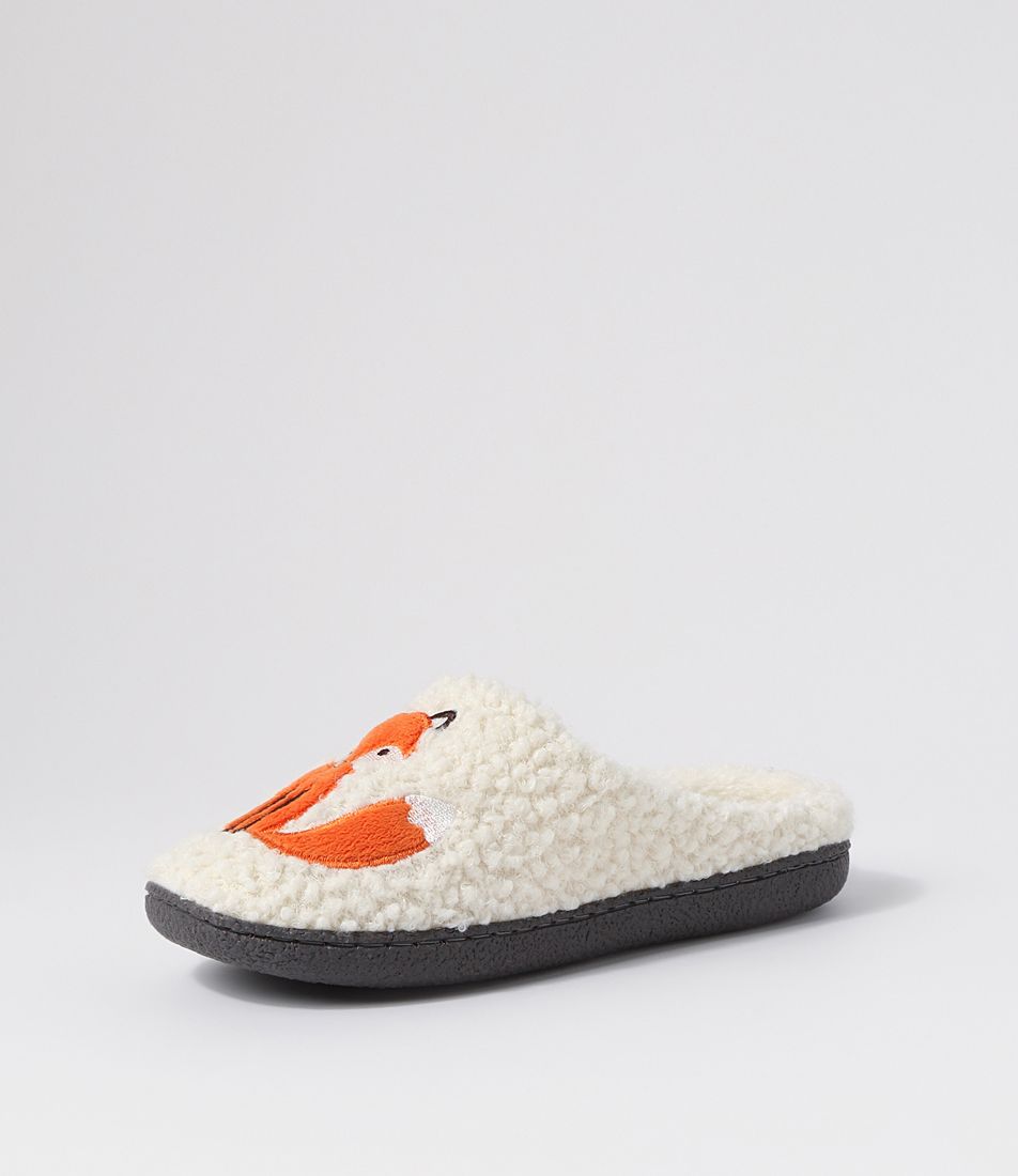 Loxxy Off White Multi Slippers