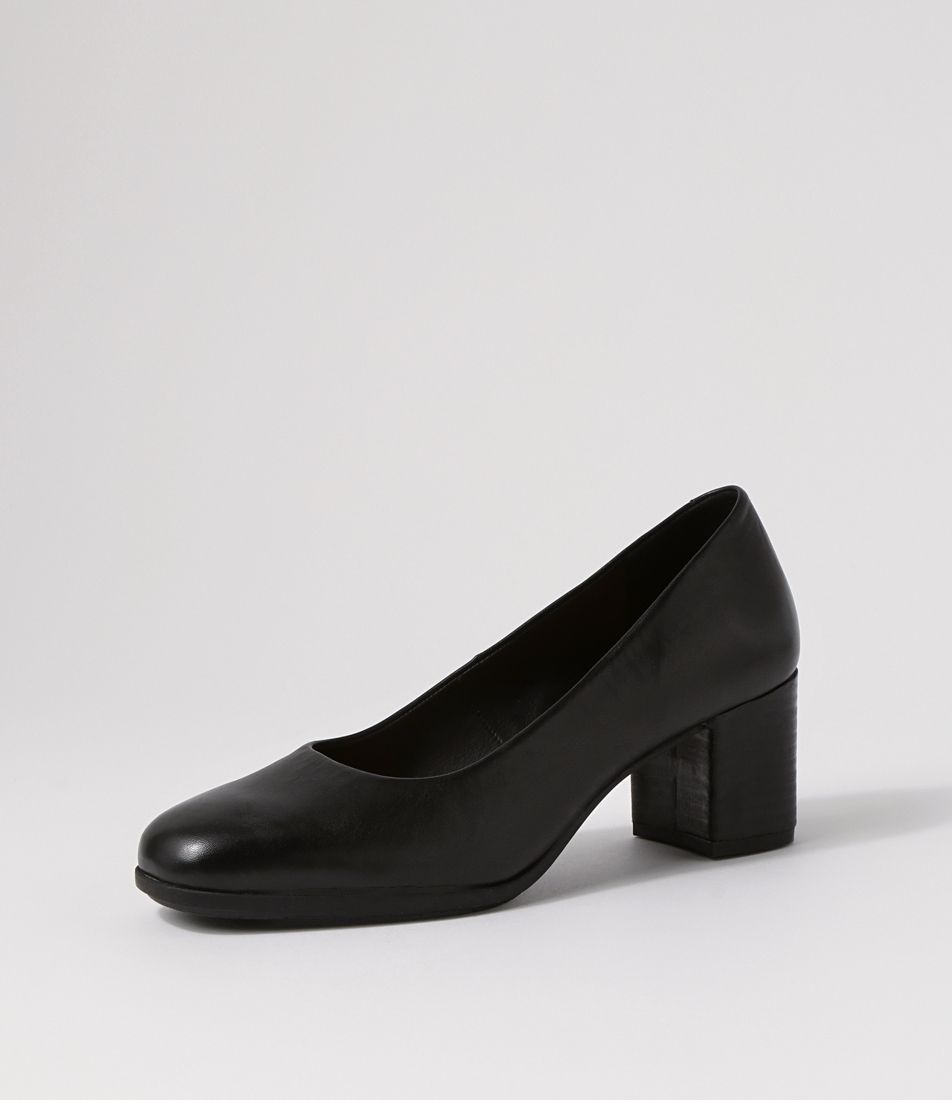 Volume Black Leather Heels