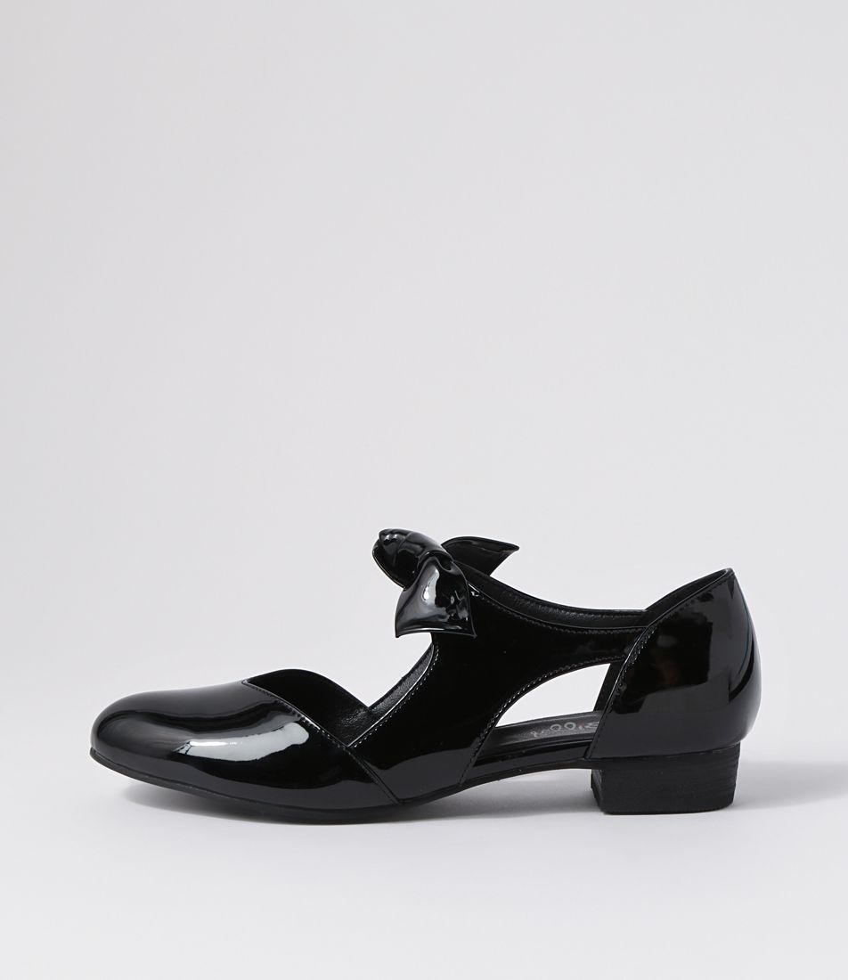 Estella Black Patent Pu Flat Shoes
