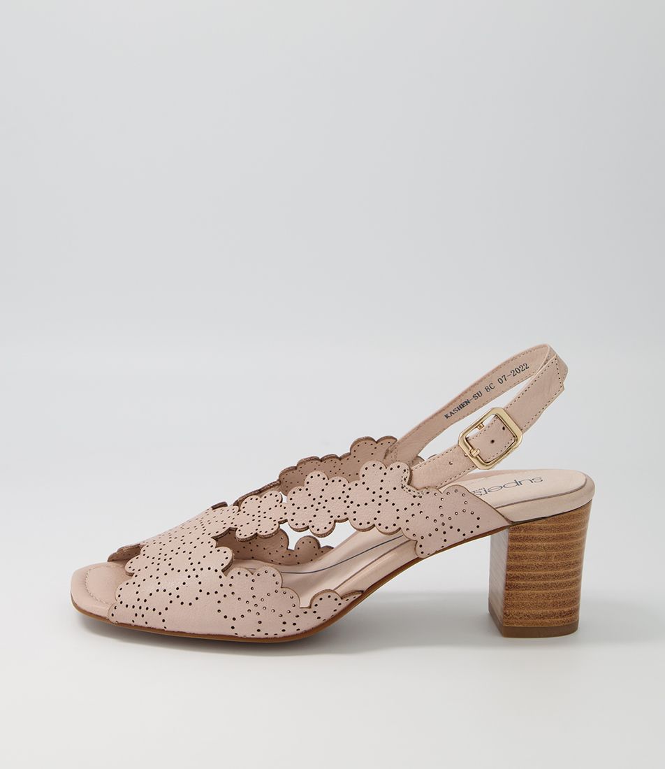 Kashen Dark Nude Leather Sandals