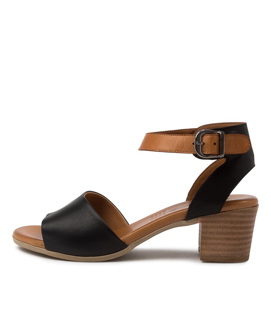 EVVAE BLACK-TAN LEATHER