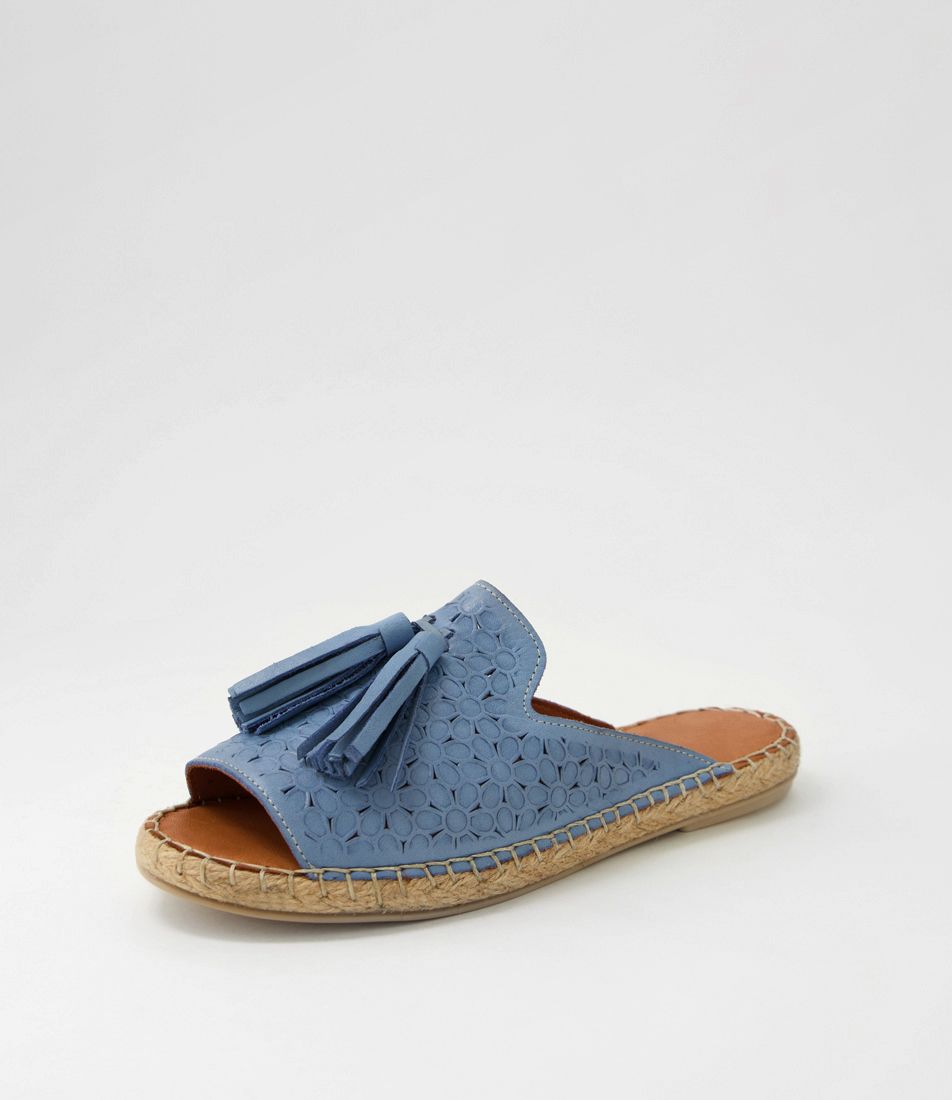 Phinza Denim Leather Sandals