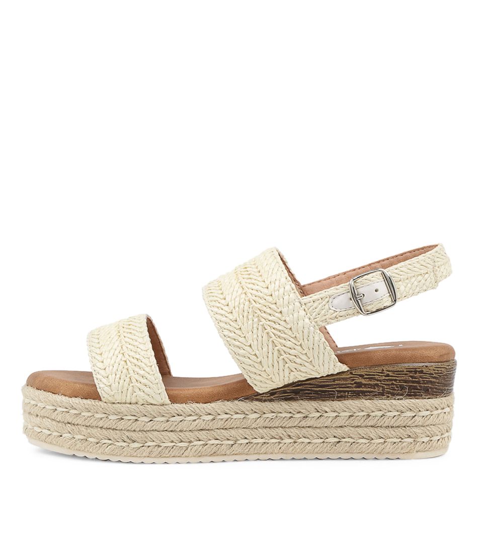 Halla White Syn Raffia Espadrilles