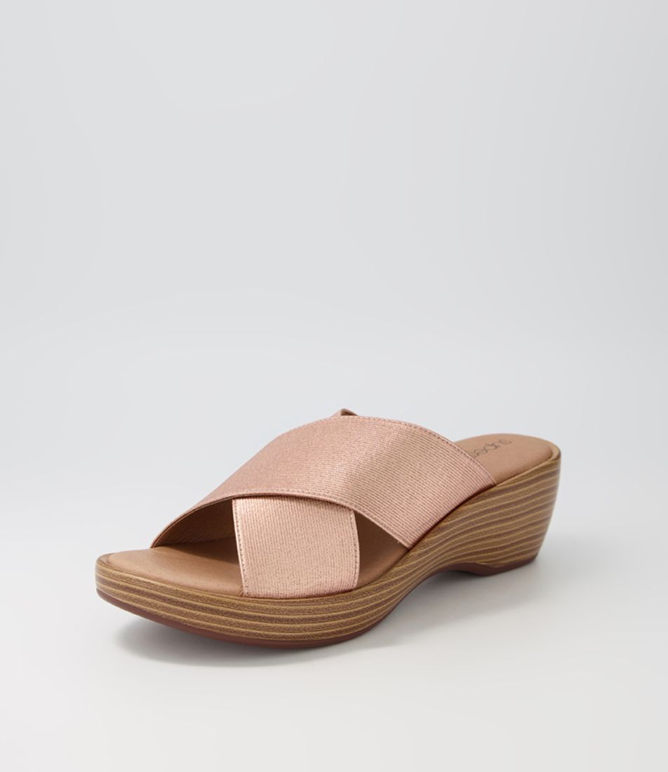 Bubsie Rose Gold Elastic Slides