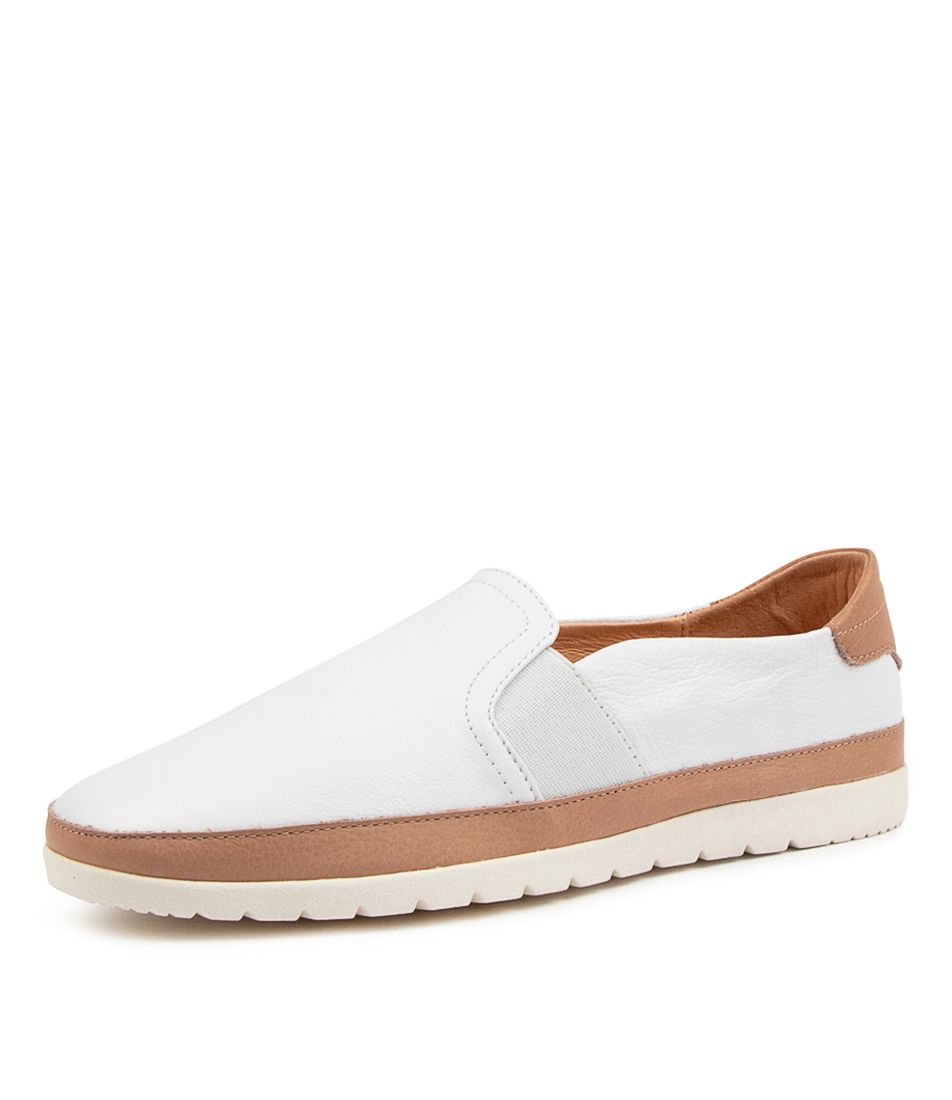 AISLING WHITE-DK TAN LTHR