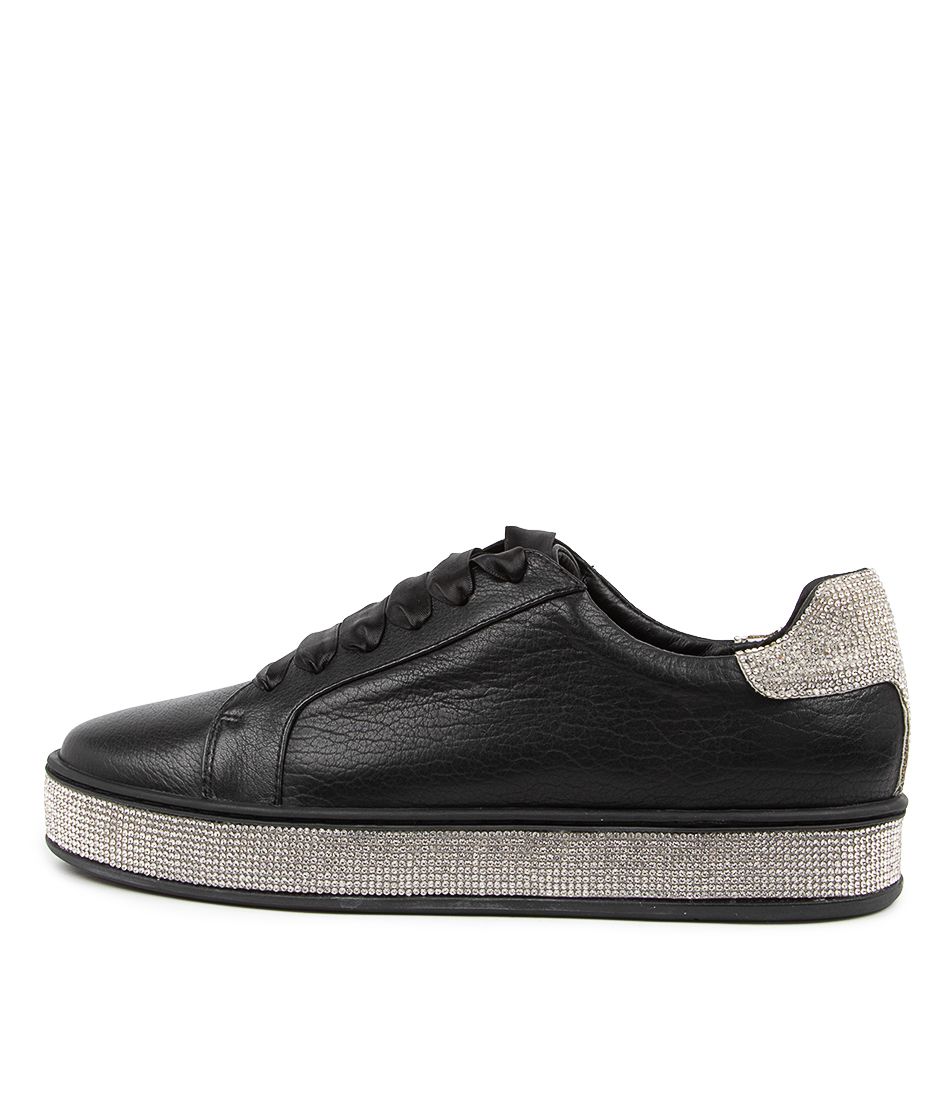 PLUMA BLACK LEATHER-JEWEL