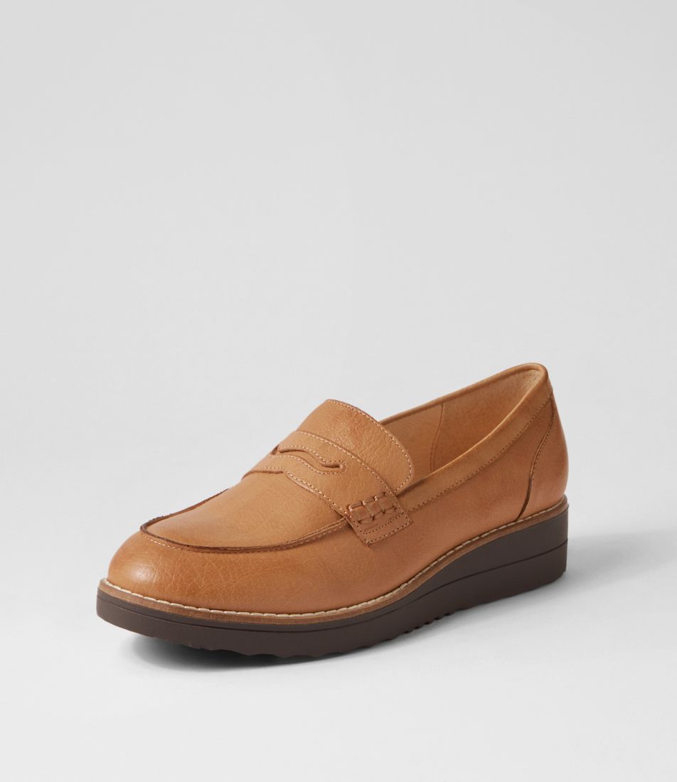 Oley Dark Tan Choc Leather Loafers