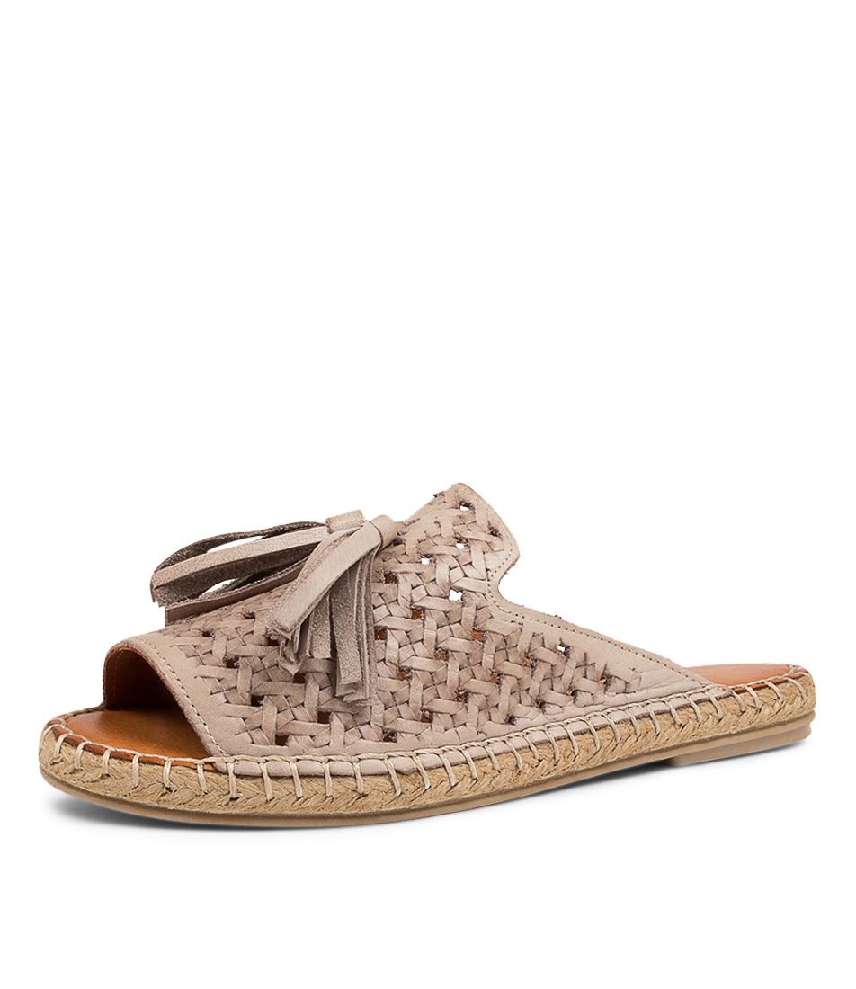 PEGGY GREY LEATHER SANDALS