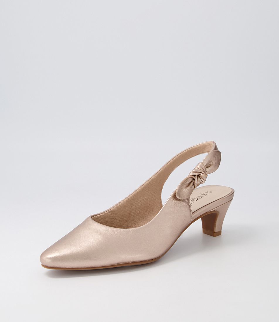 Lilybeth2 Champagne Leather Heels