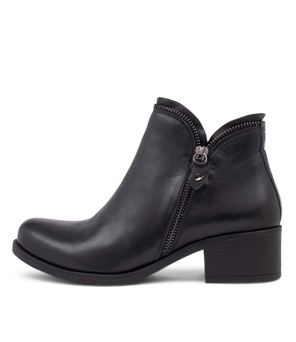 Brilliant Black Leather Ankle Boots