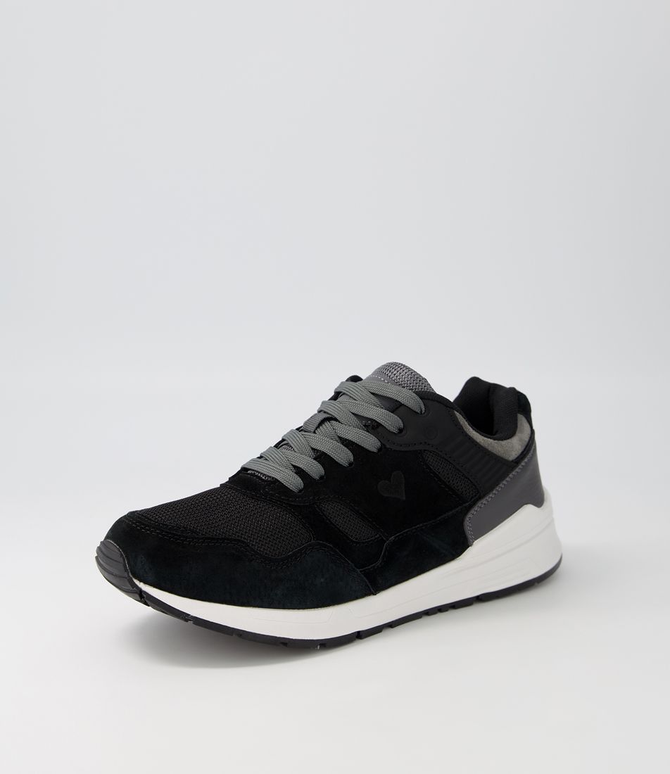 Ashleen Black Grey Suede Multi Sneakers