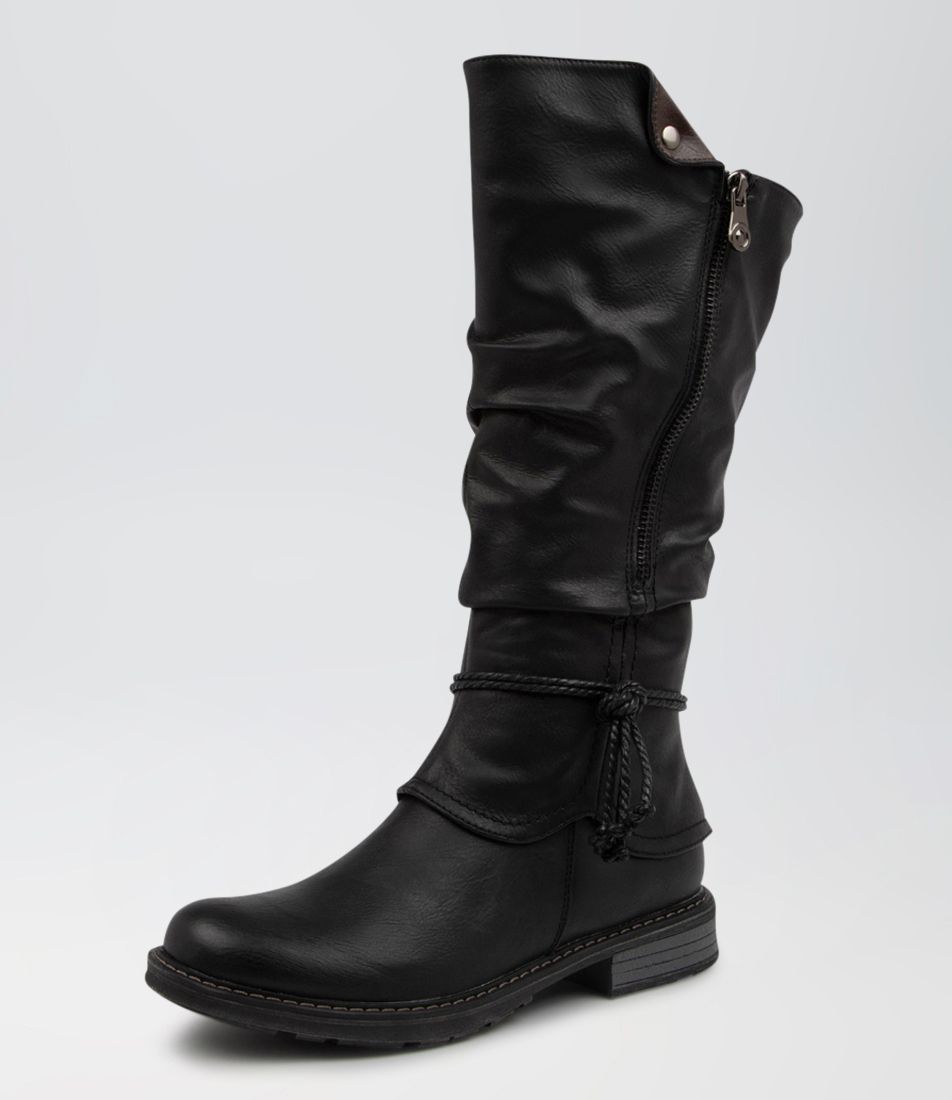 Maldivian Black Smooth Knee High Boots
