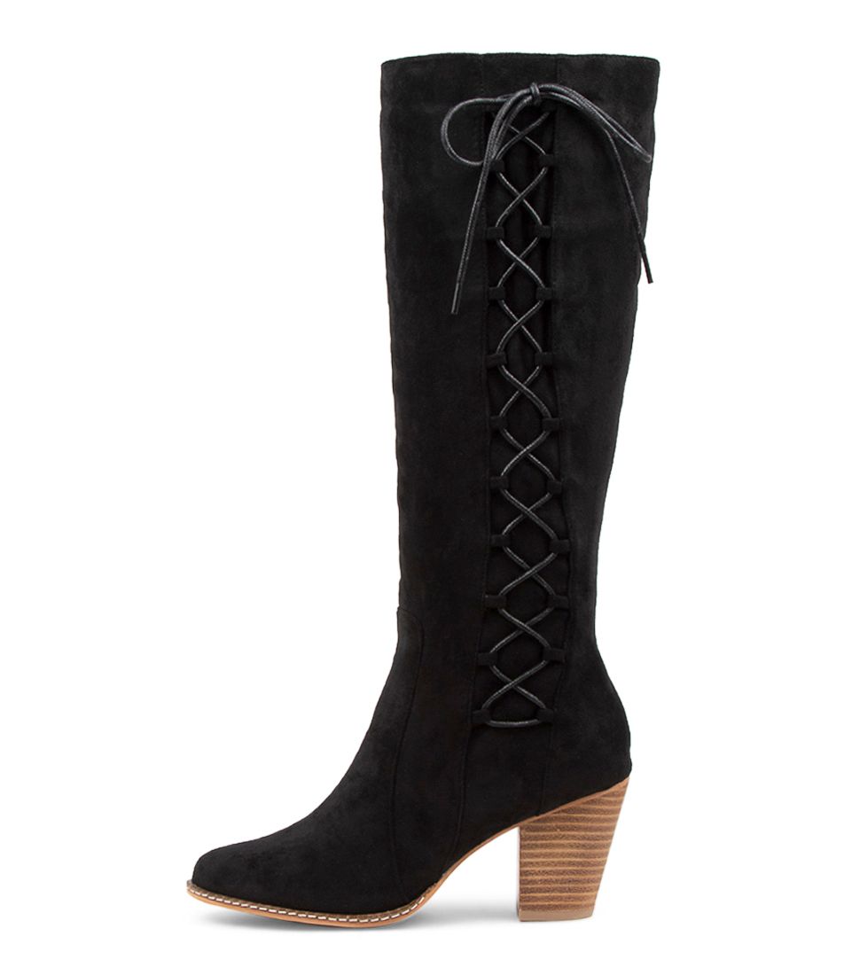 Carbine Black Microsuede Knee High Boots
