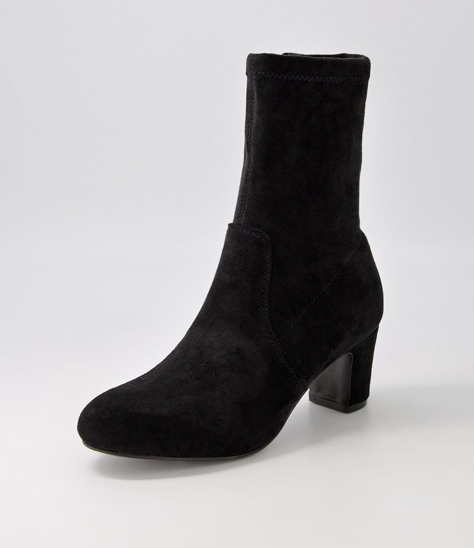 Kerwyn Black Microsuede Ankle Boots