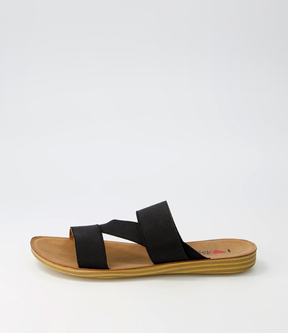 Profondo Black Elastic Slides