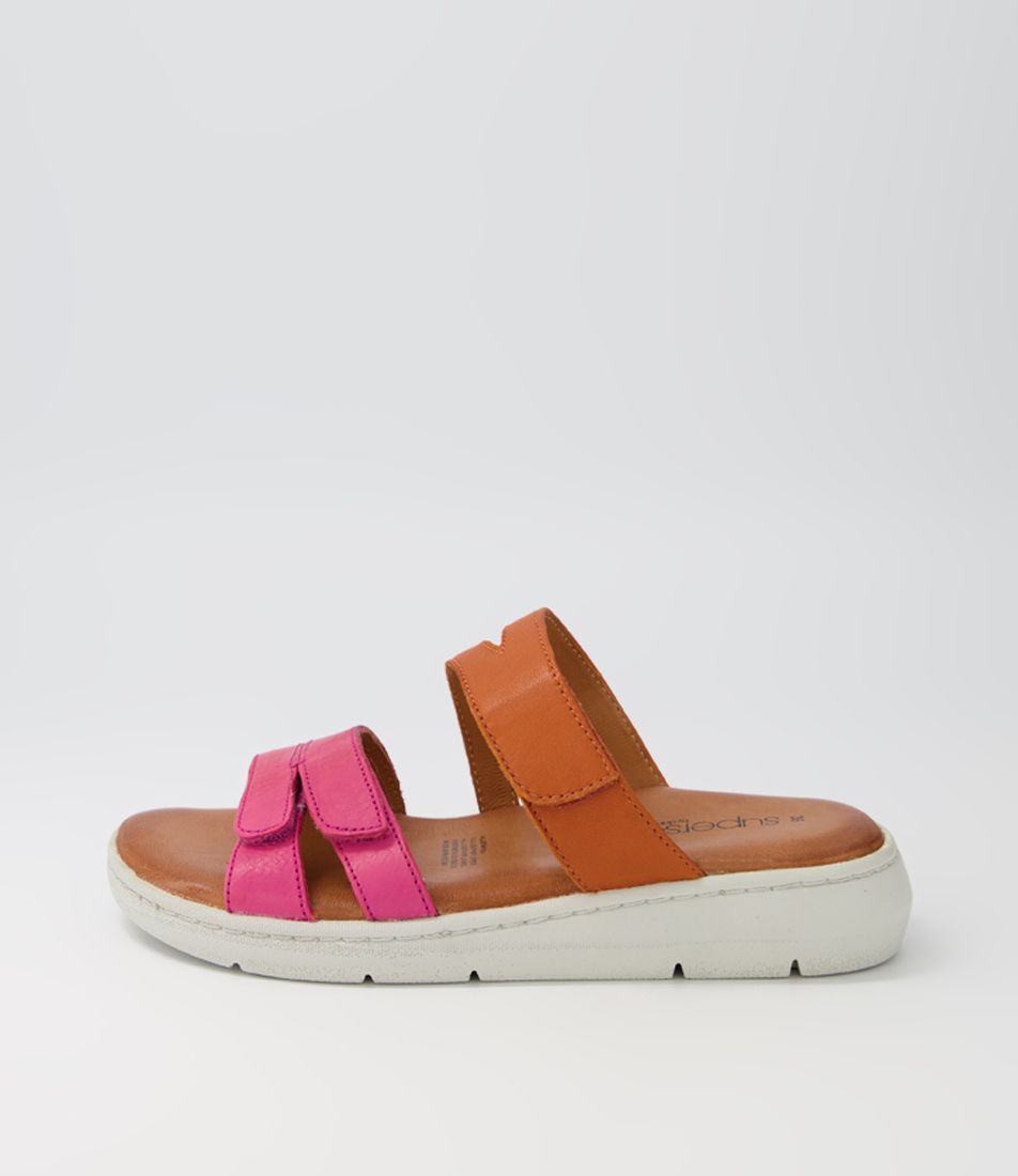Allstar Fuchsia Orange Leather Sandals