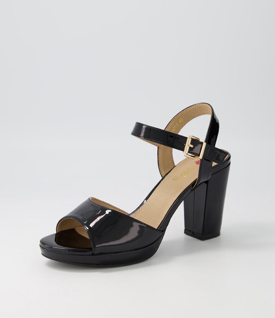 Bountys Black Patent Pu Sandals