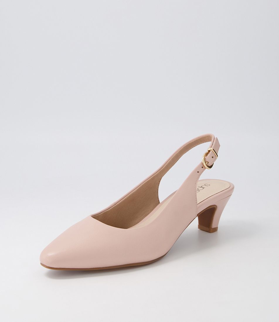 Linden3 Pale Blush Leather Heels