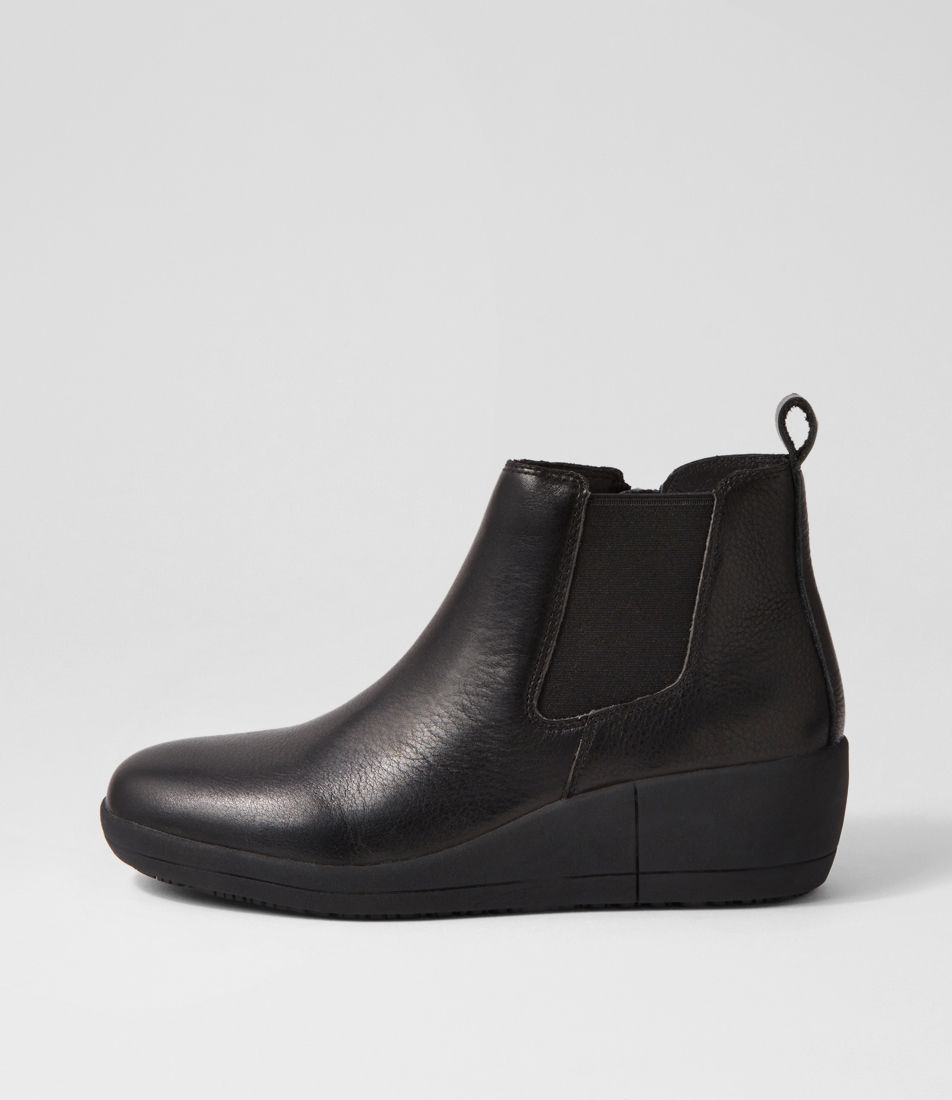 Blinkie Black Leather Ankle Boots