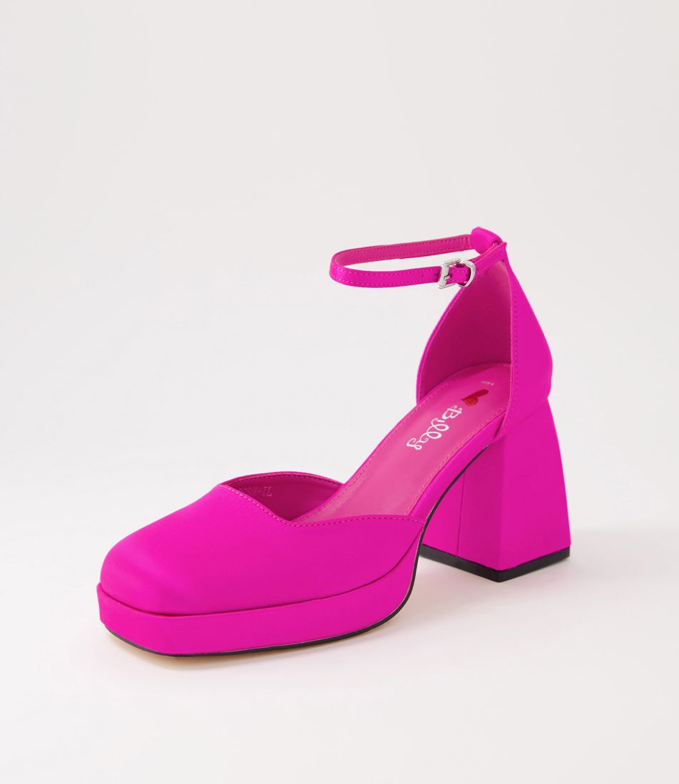 Oosh Hot Pink Satin Heels