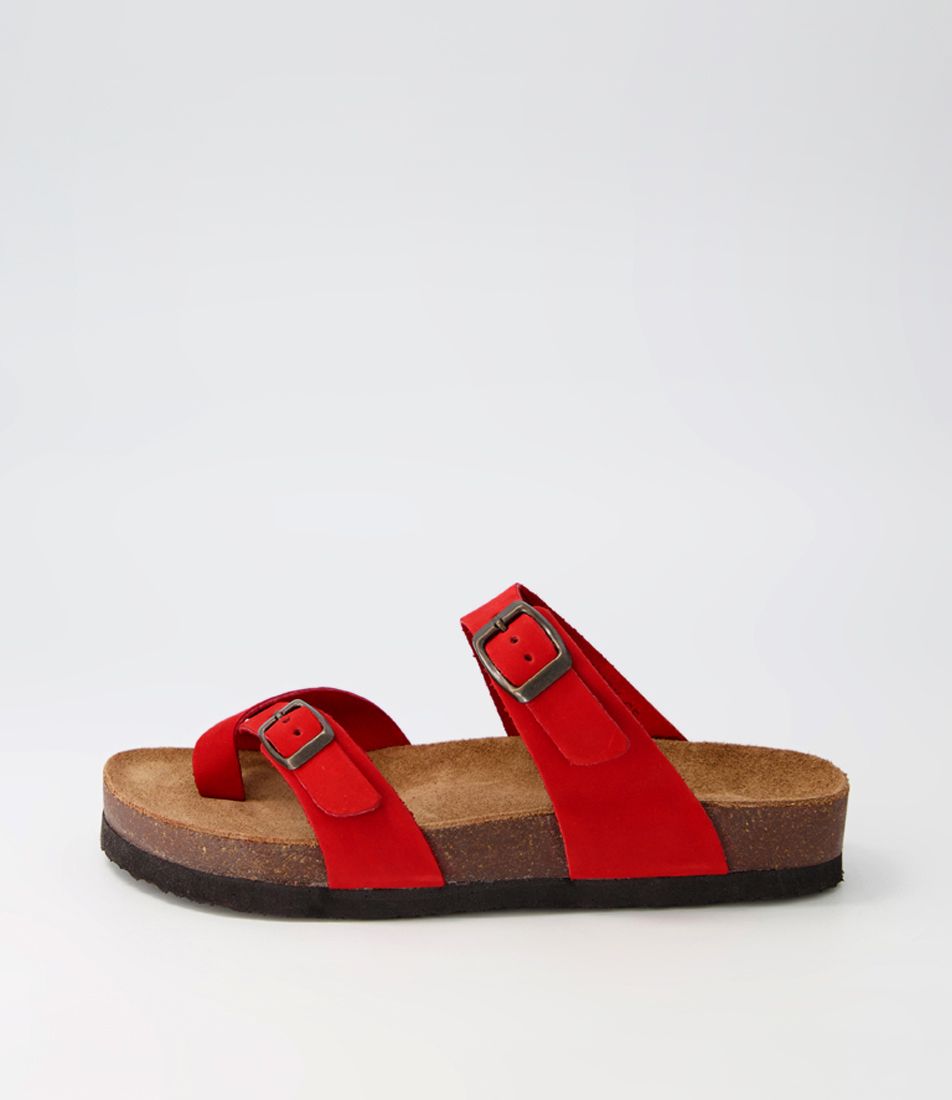 Ambirk Red Nubuck Sandals