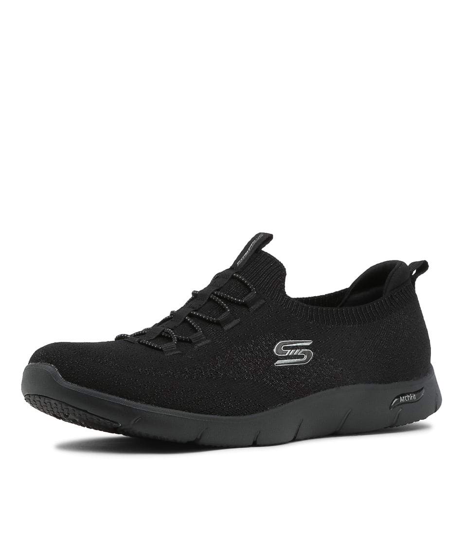Arch Fit Refine Black Knit Sneakers