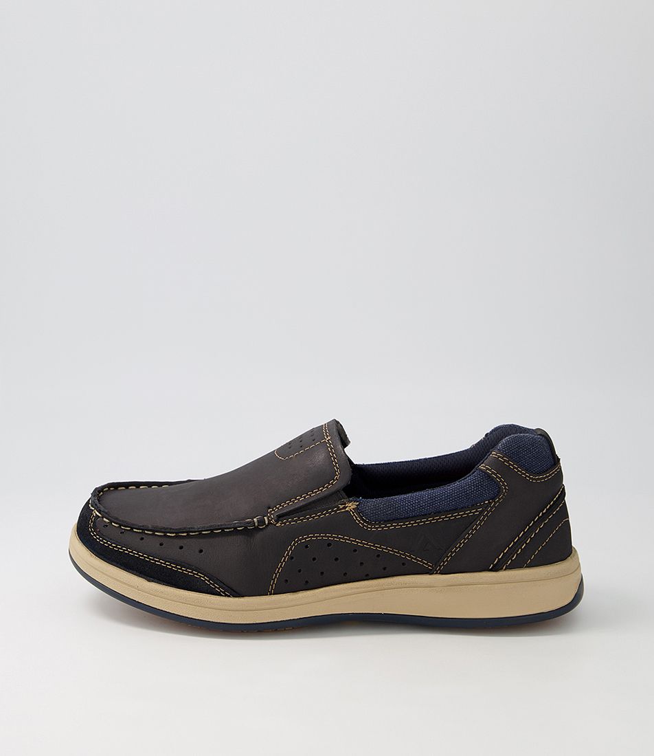 Cebu Navy Oil Nubuck Flat Shoes