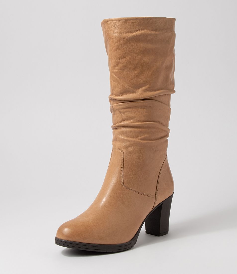 BARMAH CAMEL LEATHER CALF BOOTS