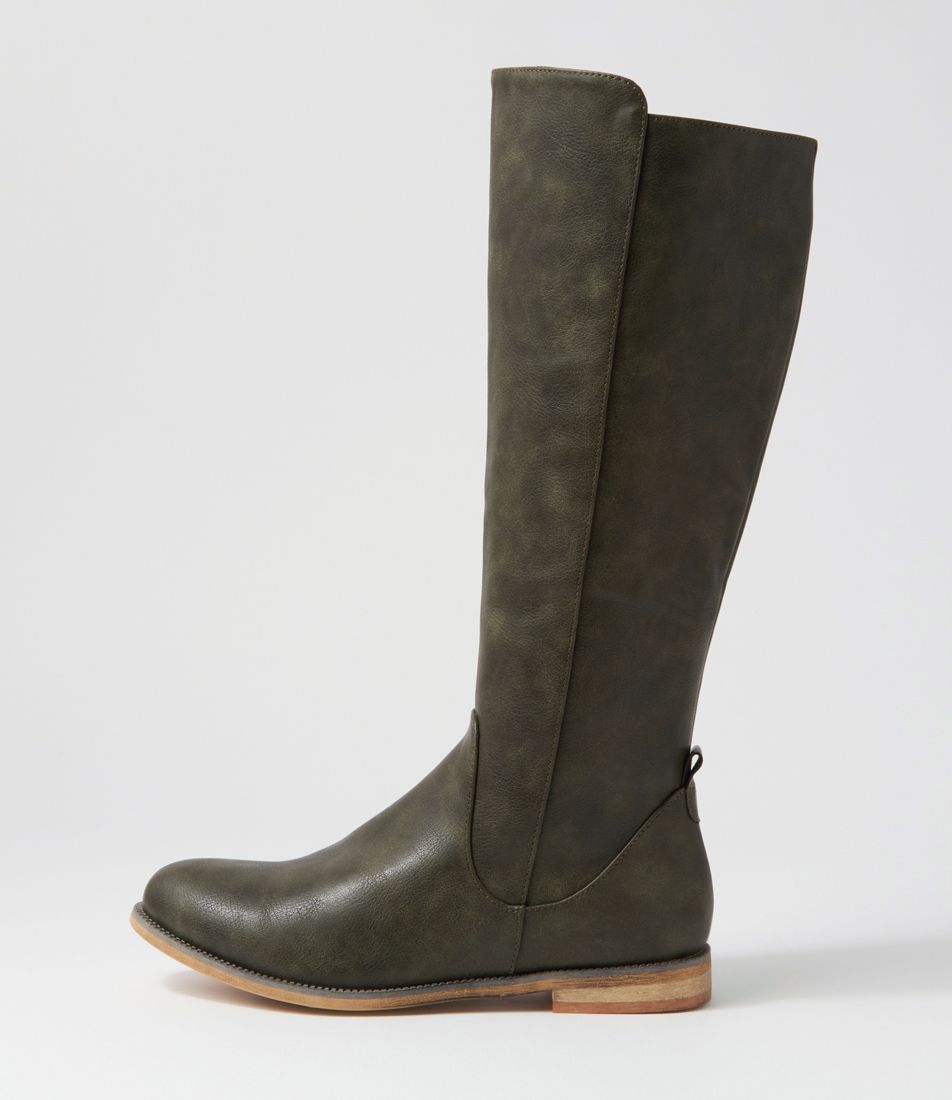 Faraday Khaki Knee High Boots