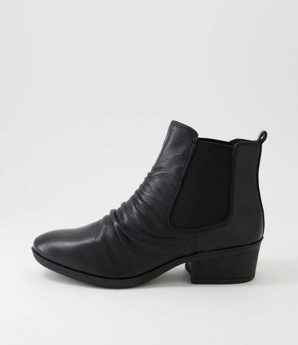 Zuri Black Leather Ankle Boots