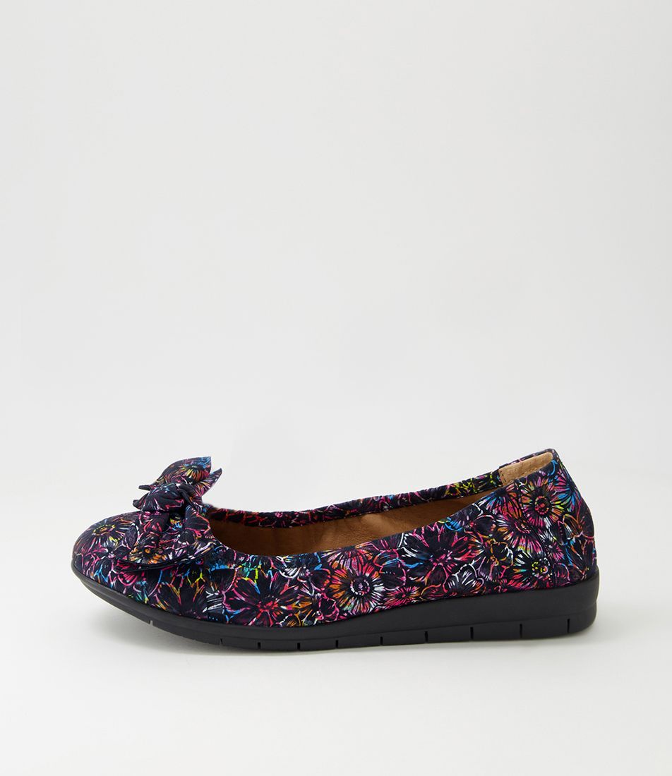 Froms Vibrant Floral Suede Ballet Flats