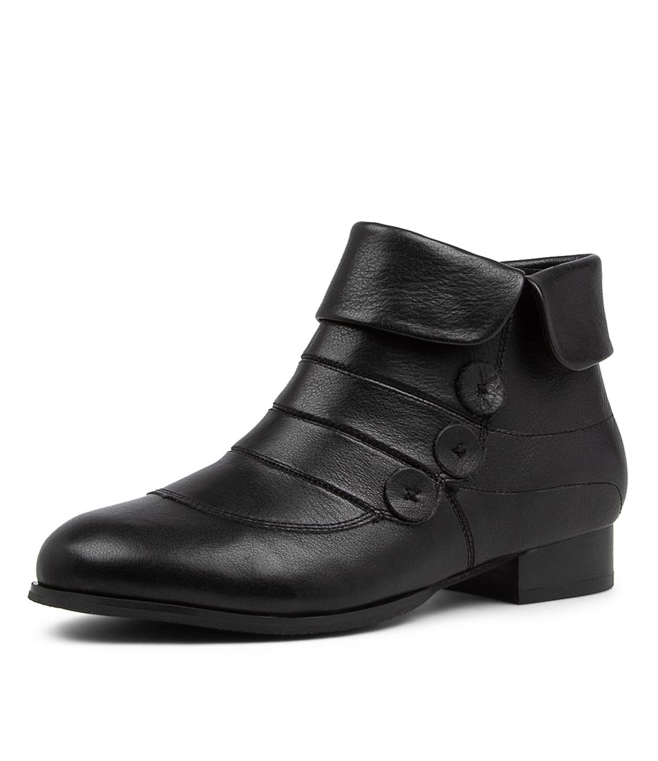 Costly Black Leather Ankle Boots