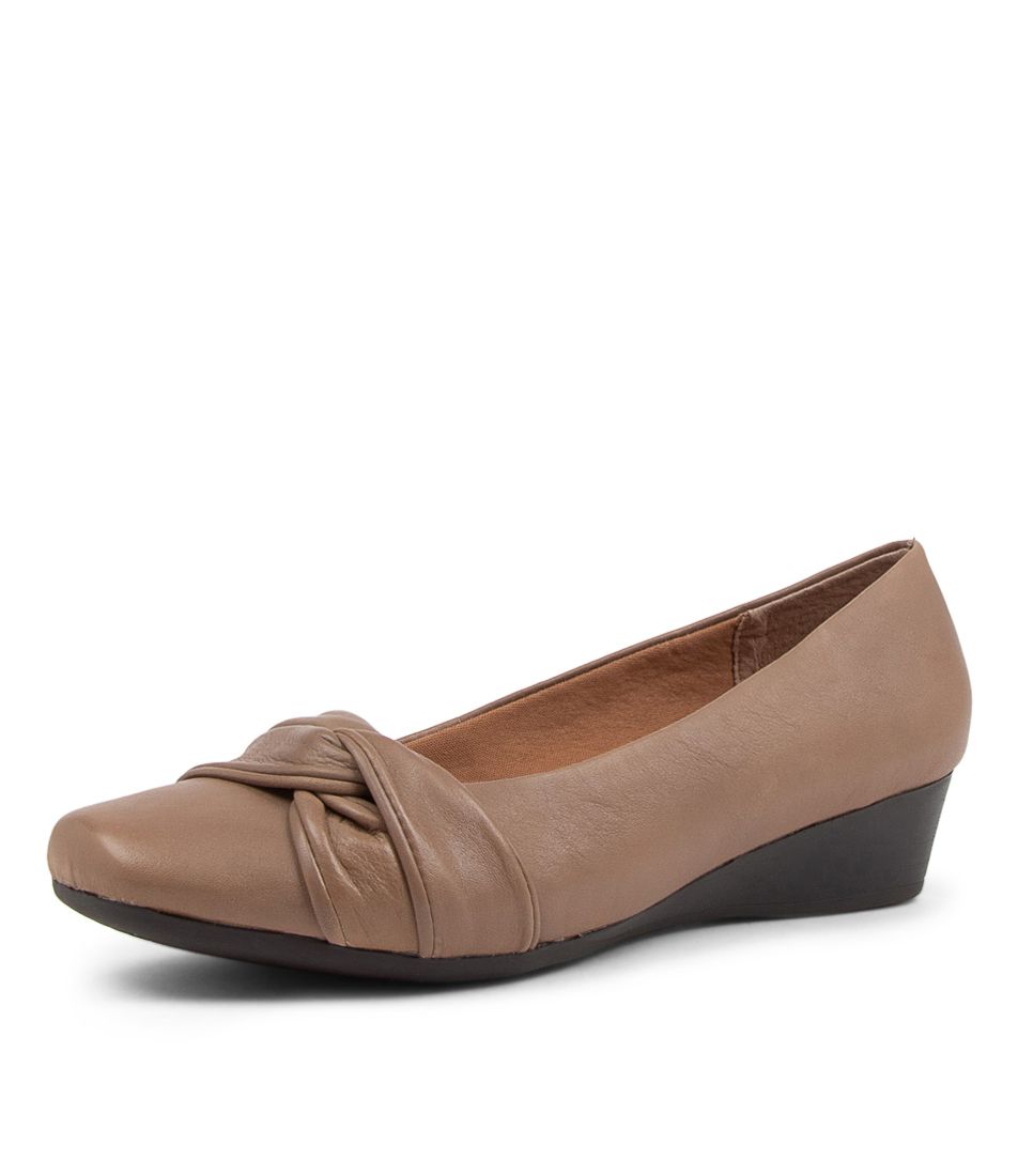 Remento Dark Taupe Leather Heels