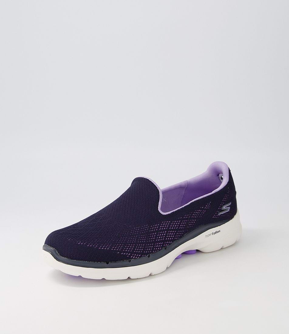 Go Walk 6 Navy Lavender Sneakers