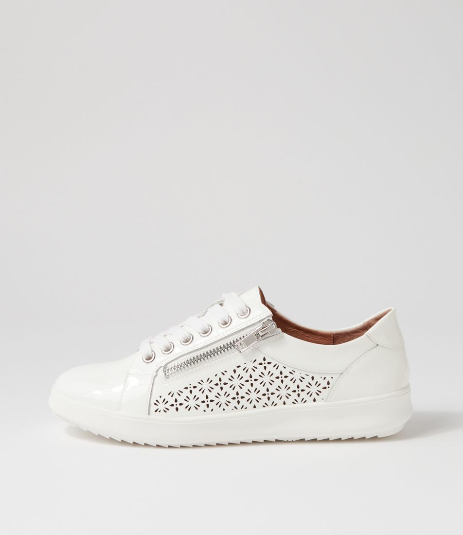 Zarina White Patent Leather Sneakers