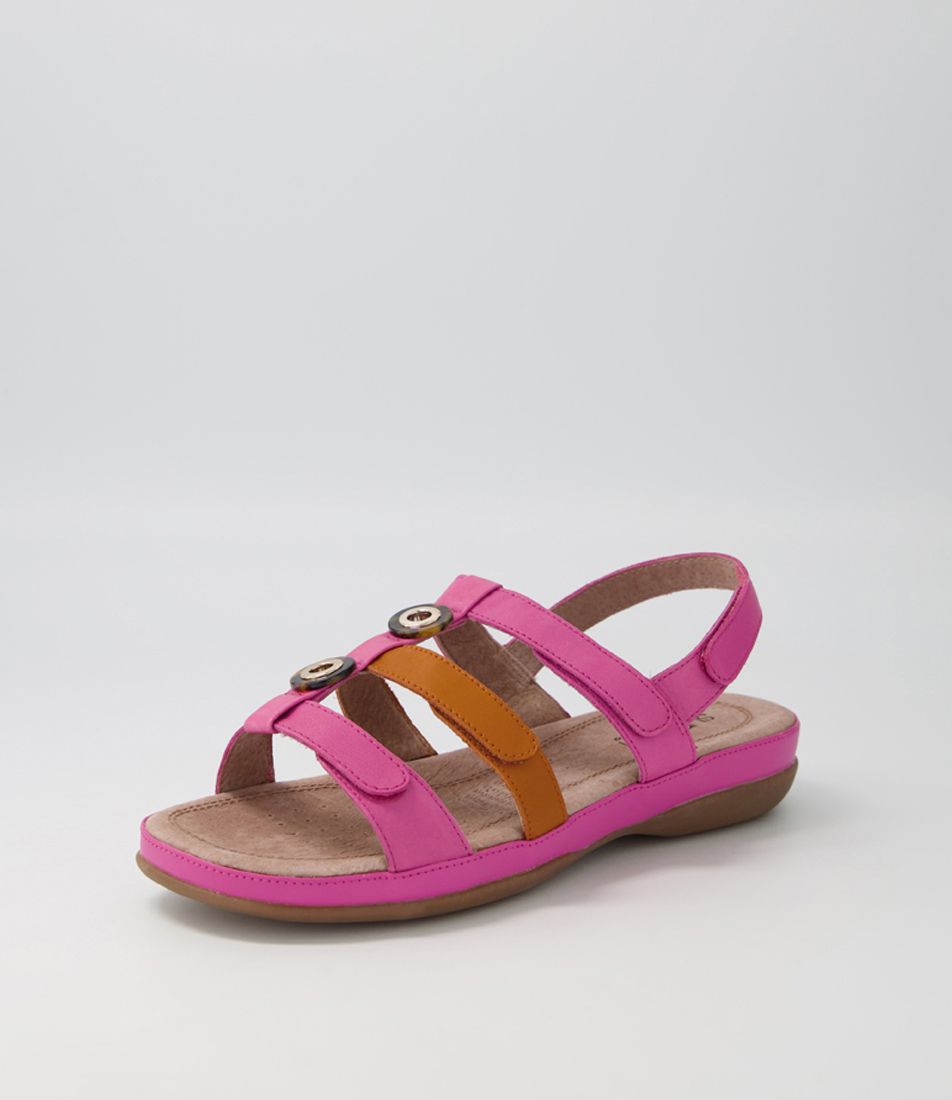 Stanhope Fuchsia Orange Leather Sandals